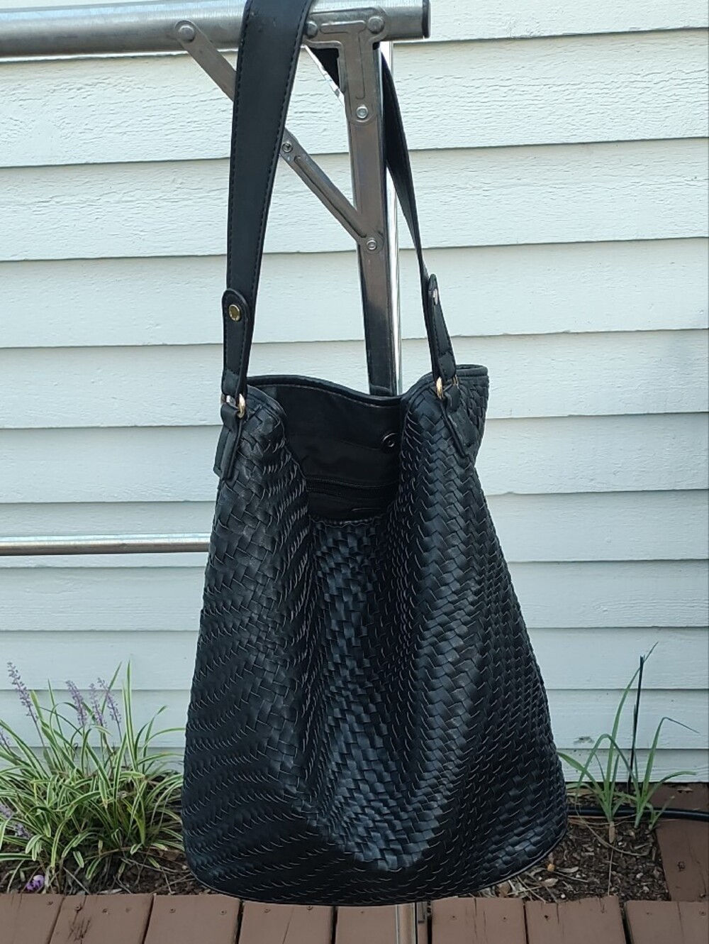 Deux Lux Black Woven Satchel
